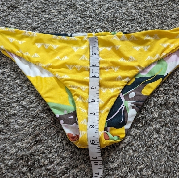Carve Designs yellow green monstera reversible bikini bottom XL - Picture 10 of 13